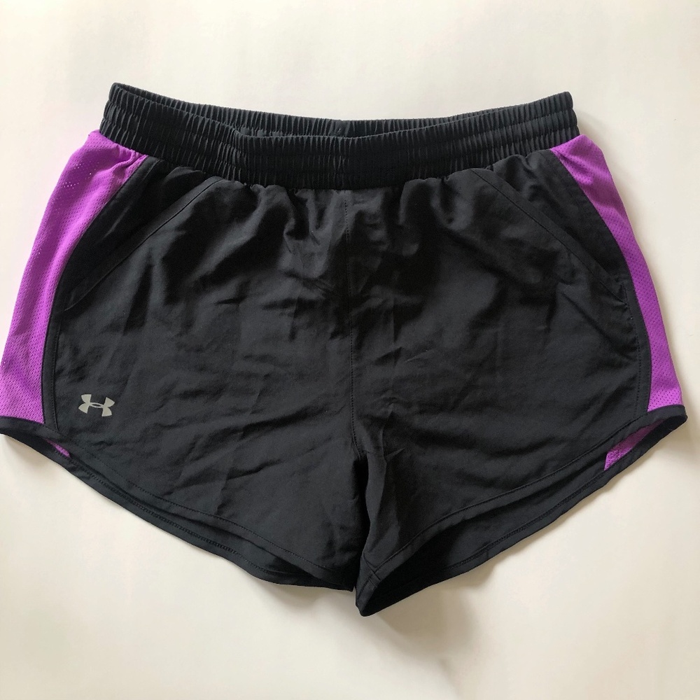 Under Armour Purple & Black Running Shorts SM